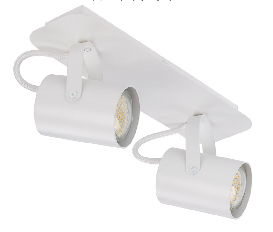 Białe reflektorki Modulon 2 w podwójnym spotowym oświetleniu sufitowym