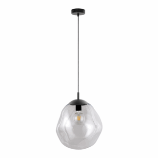 Wisząca lampa SOL z przezroczystego, zdeformowanego szkła
