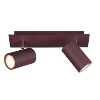 Dwupunktowa lampa sufitowa Marley w rdzawym odcieniu