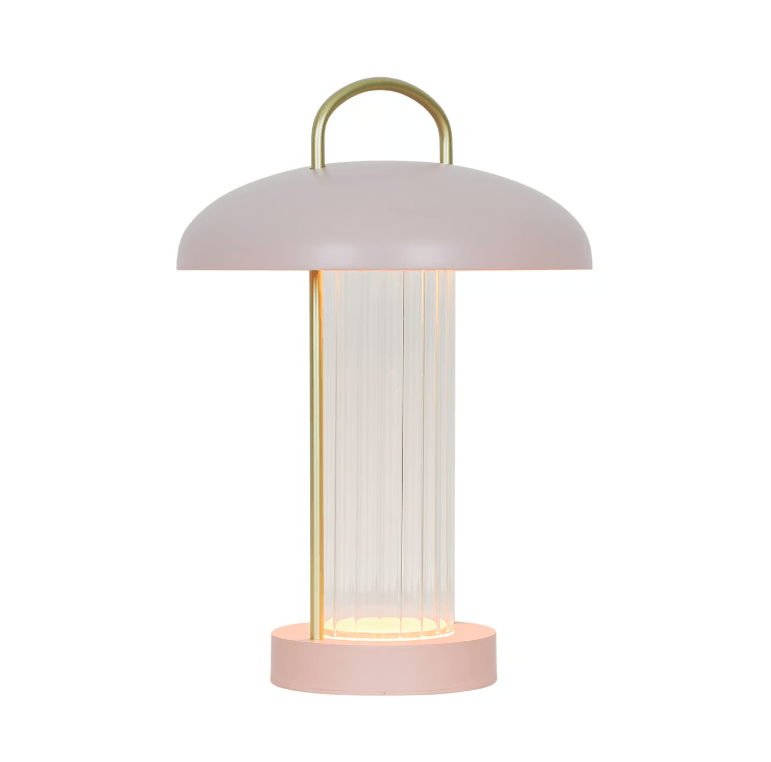 Różowa przenośna lampka nocna Mirano zasilana bateriami i USB