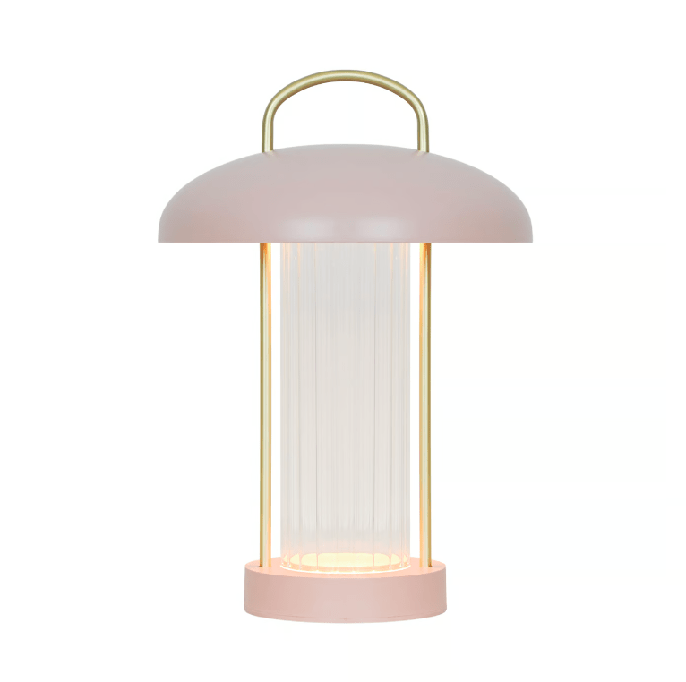Różowa przenośna lampka nocna Mirano zasilana bateriami i USB