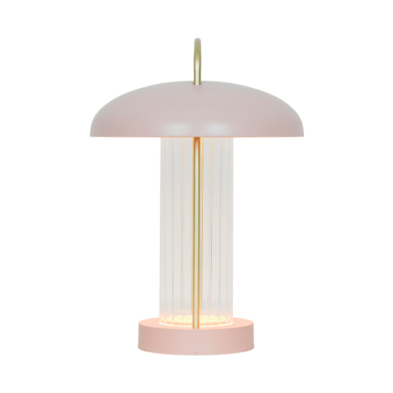 Różowa przenośna lampka nocna Mirano zasilana bateriami i USB