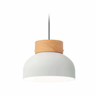 Skandynawska wisząca lampa Reiko z jasnego drewna jesionowego