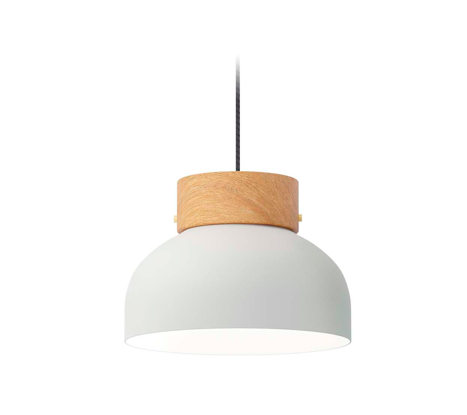 Skandynawska wisząca lampa Reiko z jasnego drewna jesionowego