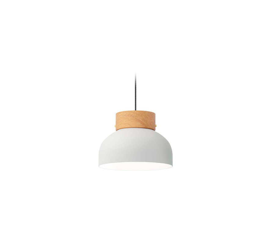 Skandynawska wisząca lampa Reiko z jasnego drewna jesionowego