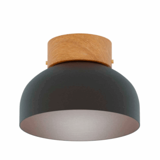 Skandynawski czarny plafon Reiko wykonany z naturalnego drewna jesionowego