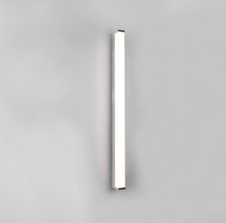 Srebrna lampa LED Fabio 80 cm do montażu nad lustrem, odporna na wilgoć (IP44)