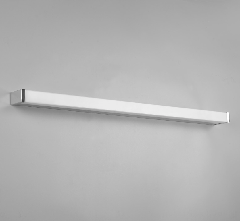 Srebrna lampa LED Fabio 80 cm do montażu nad lustrem, odporna na wilgoć (IP44)