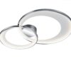 Srebrna lampa sufitowa Granada 2 36W z obręczami LED
