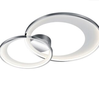 Srebrna lampa sufitowa Granada 2 36W z obręczami LED