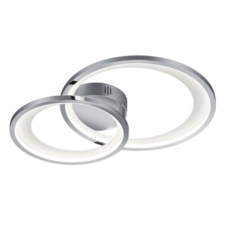 Srebrna, ściemnialna lampa sufitowa LED Granada o mocy 29W