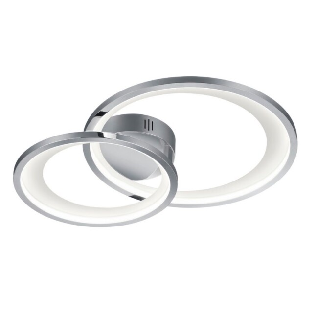 Srebrna, ściemnialna lampa sufitowa LED Granada o mocy 29W
