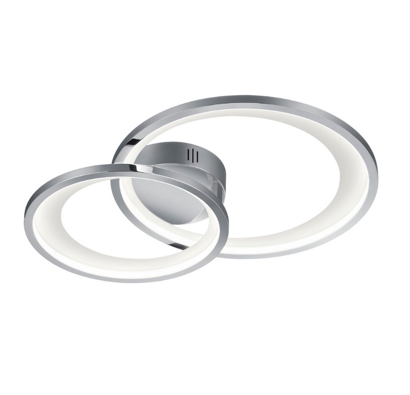 Srebrna, ściemnialna lampa sufitowa LED Granada o mocy 29W