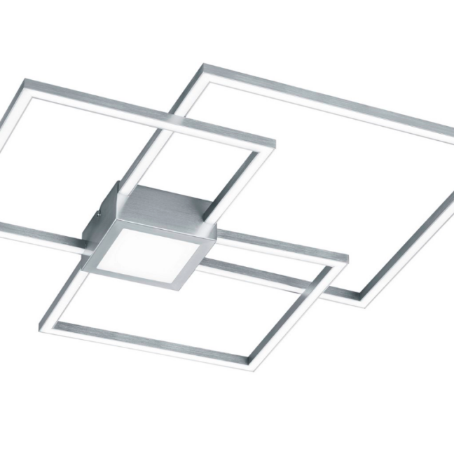 Srebrna lampa sufitowa Hydra 38W z kwadratowymi panelami LED