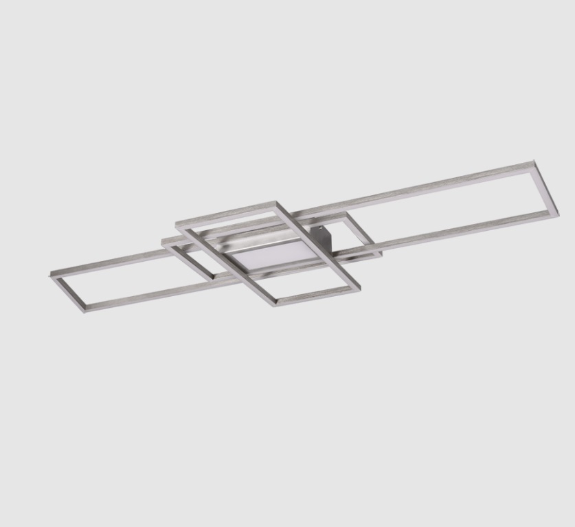 Srebrna lampa sufitowa Irvine z pilotem i możliwością regulacji barwy światła LED