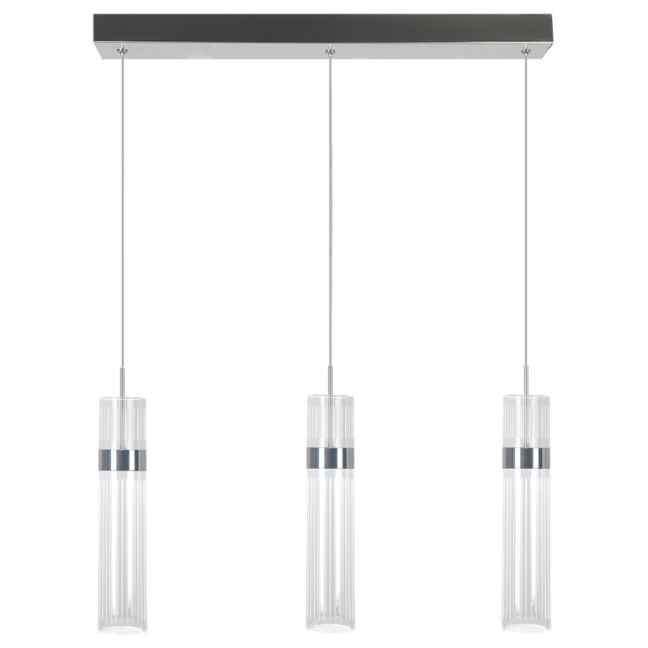 Chromowana lampa wisząca Ambiente 3 w srebrnym kolorze