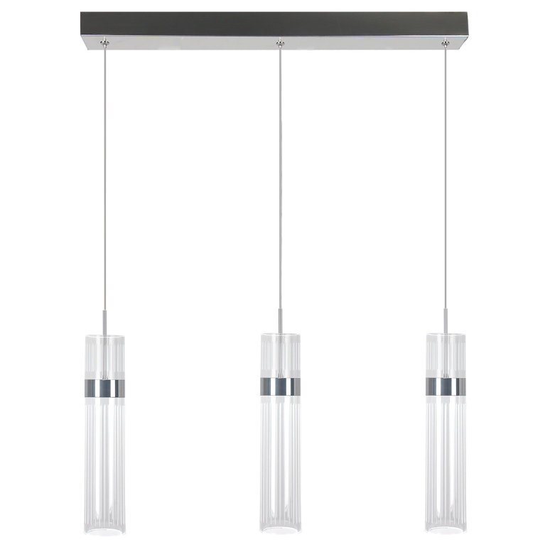 Chromowana lampa wisząca Ambiente 3 w srebrnym kolorze