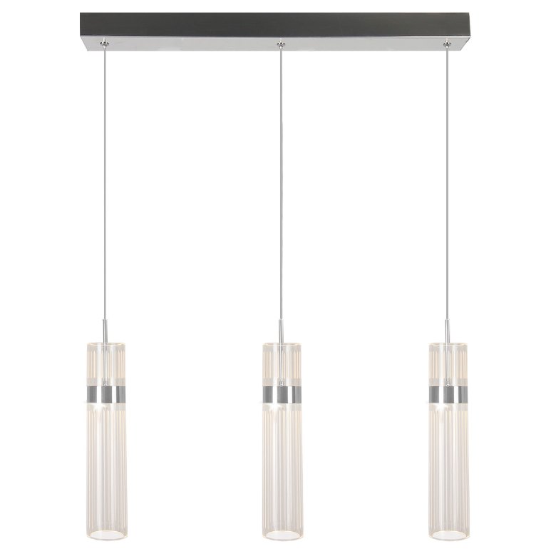 Chromowana lampa wisząca Ambiente 3 w srebrnym kolorze