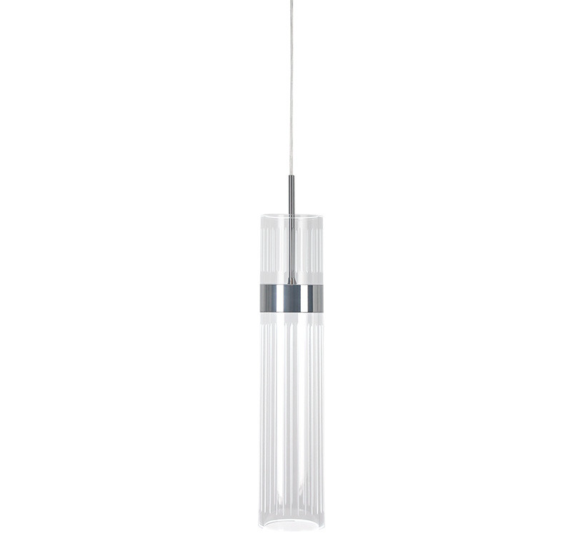 Chromowana lampa wisząca Ambiente 3 w srebrnym kolorze