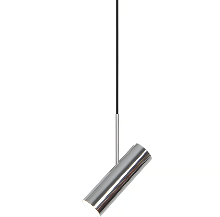 Srebrna, regulowana lampa wisząca MIB 6 w kształcie tuby