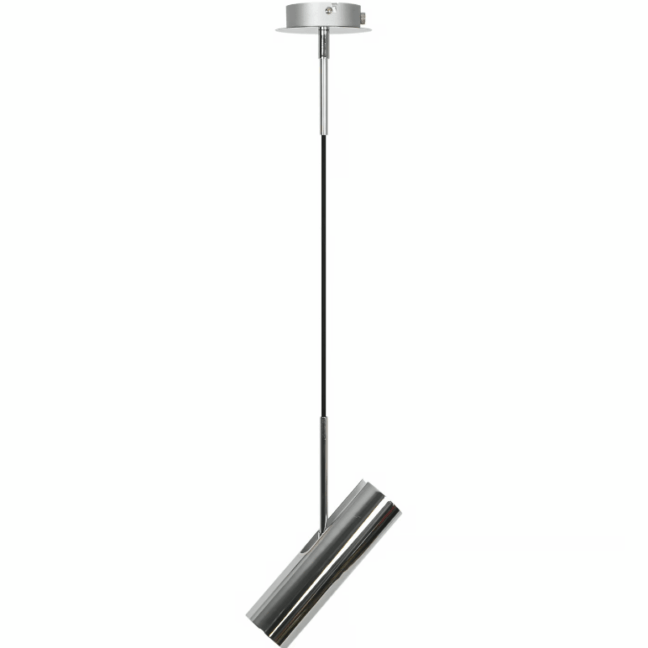 Srebrna, regulowana lampa wisząca MIB 6 w kształcie tuby