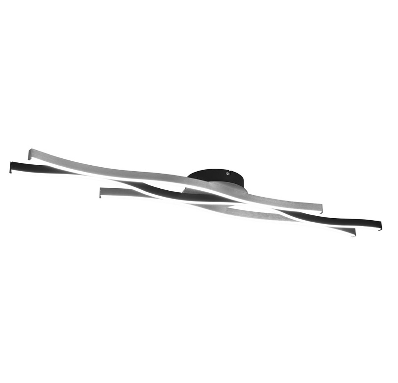 Srebrno-czarny żyrandol LED Blaze o długości 107 cm i mocy 35W