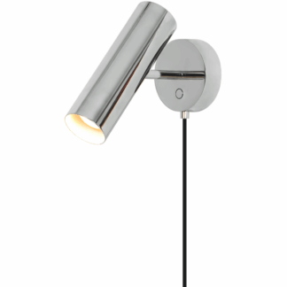 Srebrny kinkiet MIB 6 z regulowaną tubą ścienną