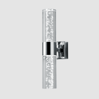 Srebrny kinkiet łazienkowy Bolsa LED o mocy 6,4W i klasie ochrony IP44 w kolorze chromu