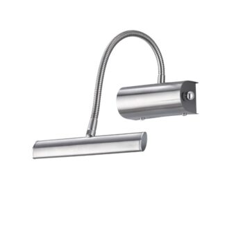 Srebrny kinkiet Curtis z regulowanym ramieniem do oświetlania obrazów