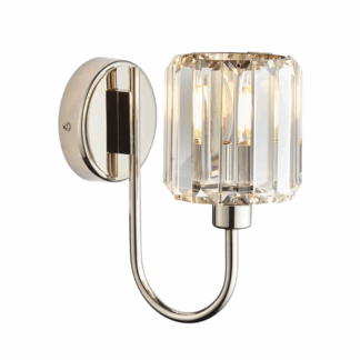 Srebrny kinkiet w stylu glamour Berenice z fasetowanego szkła