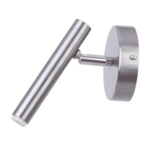 Srebrny, ruchomy kinkiet Filora w formie smukłej tuby