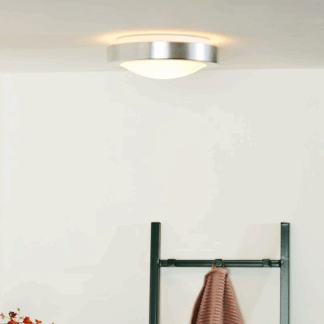 Okrągły plafon łazienkowy Fresh w kolorze srebrnym, średnica 27 cm, klasa szczelności IP44