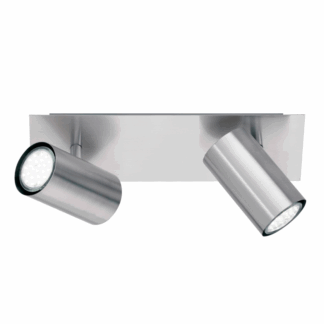 Srebrny sufitowy plafon Marley 2 z możliwością regulacji reflektorów