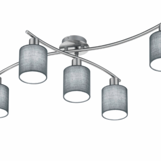 Klasyczny srebrny żyrandol Garda Trio z szarymi abażurami