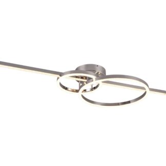 Srebrna lampa sufitowa LED Montilla sterowana pilotem