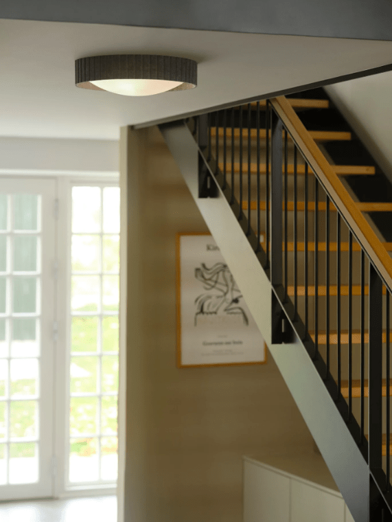 Szary plafon sufitowy Corato 40 z filcu na trzy żarówki