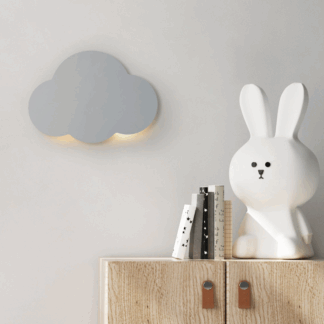 Szary dziecięcy kinkiet w kształcie chmurki Cloud