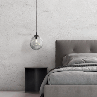 Wisząca lampa SOL mini z szklanym kloszem w kształcie nieregularnej kuli