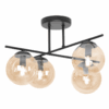 Szklana lampa sufitowa Delta z bursztynowymi kloszami do kuchni