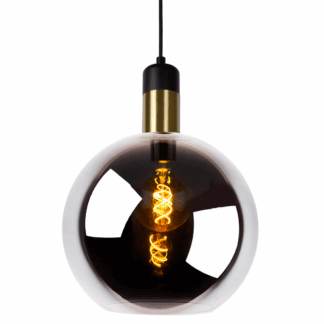 Wisząca lampa szklana Julius 28 w odcieniu dymionym – kula