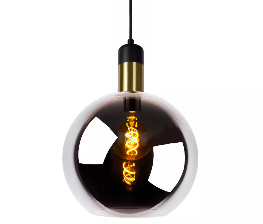 Wisząca lampa szklana Julius 28 w odcieniu dymionym – kula