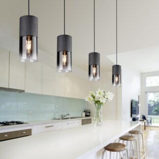 Elegancka wisząca lampa Robin z dymionego szkła