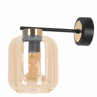 Elegancki kinkiet Iga z bursztynowego szkła