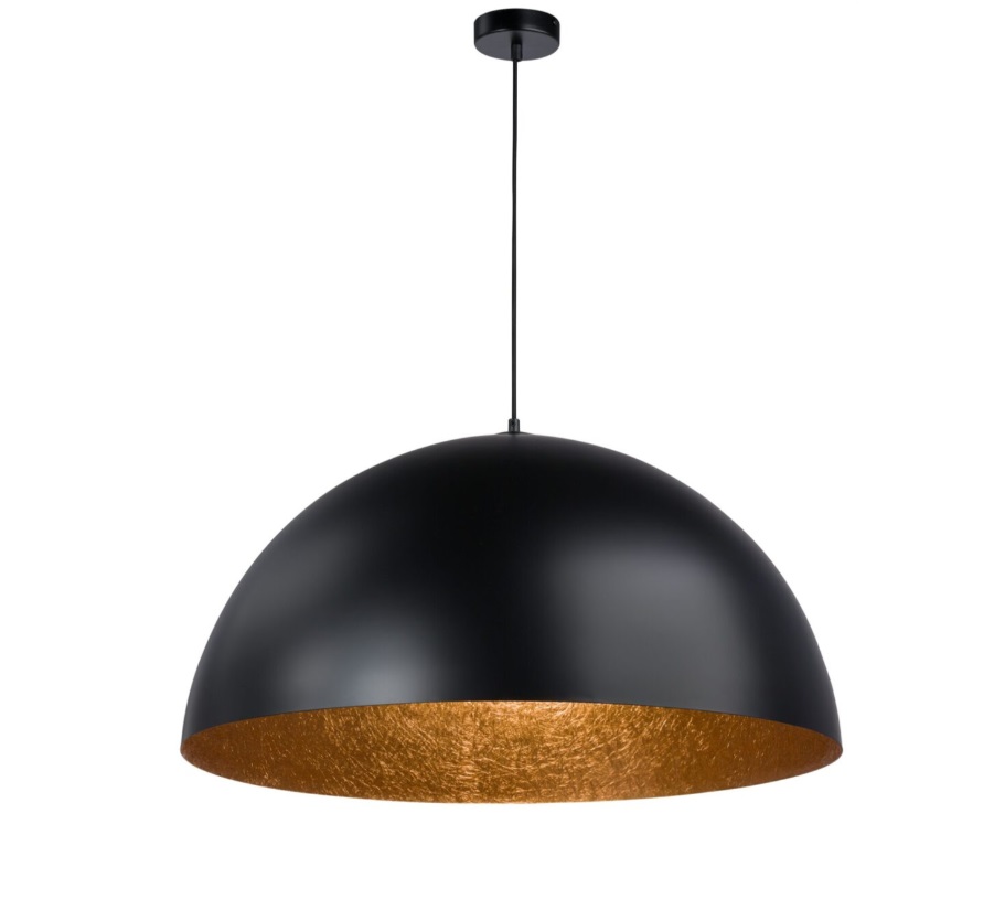 Imponująca wisząca lampa Sferoma 70 w czarno-miedzianym kolorze