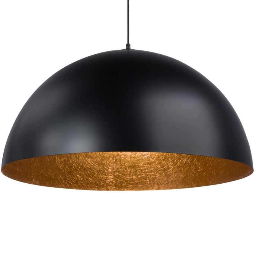 Imponująca wisząca lampa Sferoma 70 w czarno-miedzianym kolorze