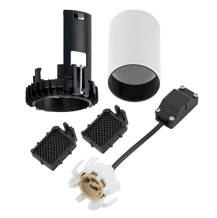 Wsuwany reflektor sufitowy Mono Slide Trimless w kolorze biało-czarnym