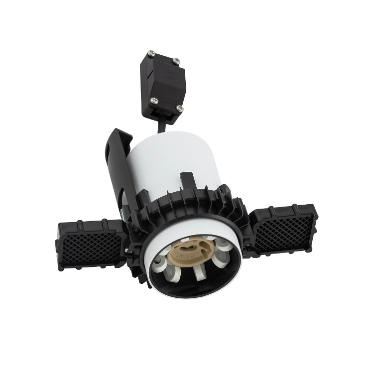 Wsuwany reflektor sufitowy Mono Slide Trimless w kolorze biało-czarnym