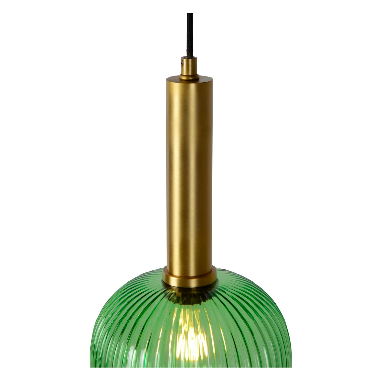 Zielona lampa wiszaca Maloto 20 zlote detale