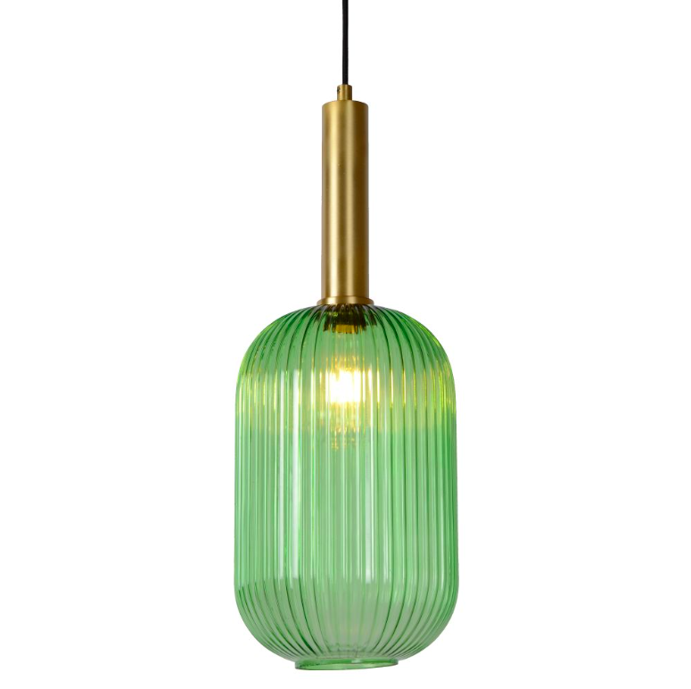 Zielona lampa wiszaca ze szkla Maloto 20 zlote detale