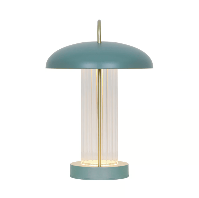 Przenośna, ściemniana lampka stołowa Mirano w zielonym kolorze